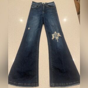 Petra 153 Distressed Flare Jeans Size 5 / 25 Waist LA Denim